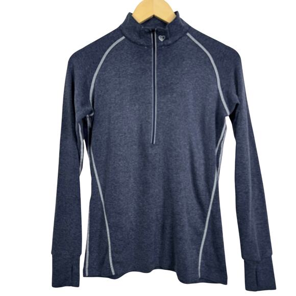 Straight Down Tops - Straight Down Golf Quarter-Zip Pullover Long Sleeve Thumb Holes Size M